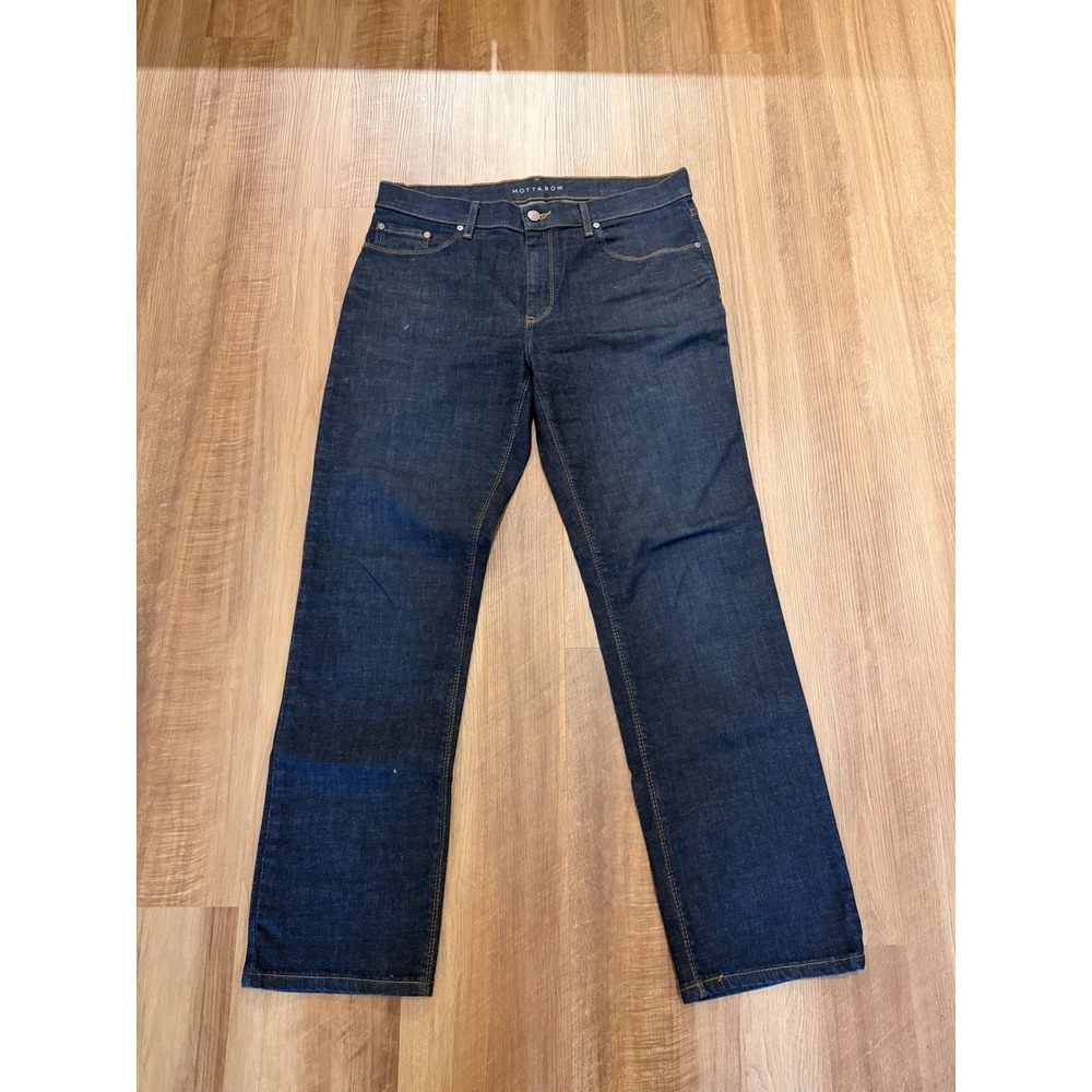 Mott & Bow Crosby Jeans Mens 33x30 Dark Indigo Straight Leg Stretch Denim